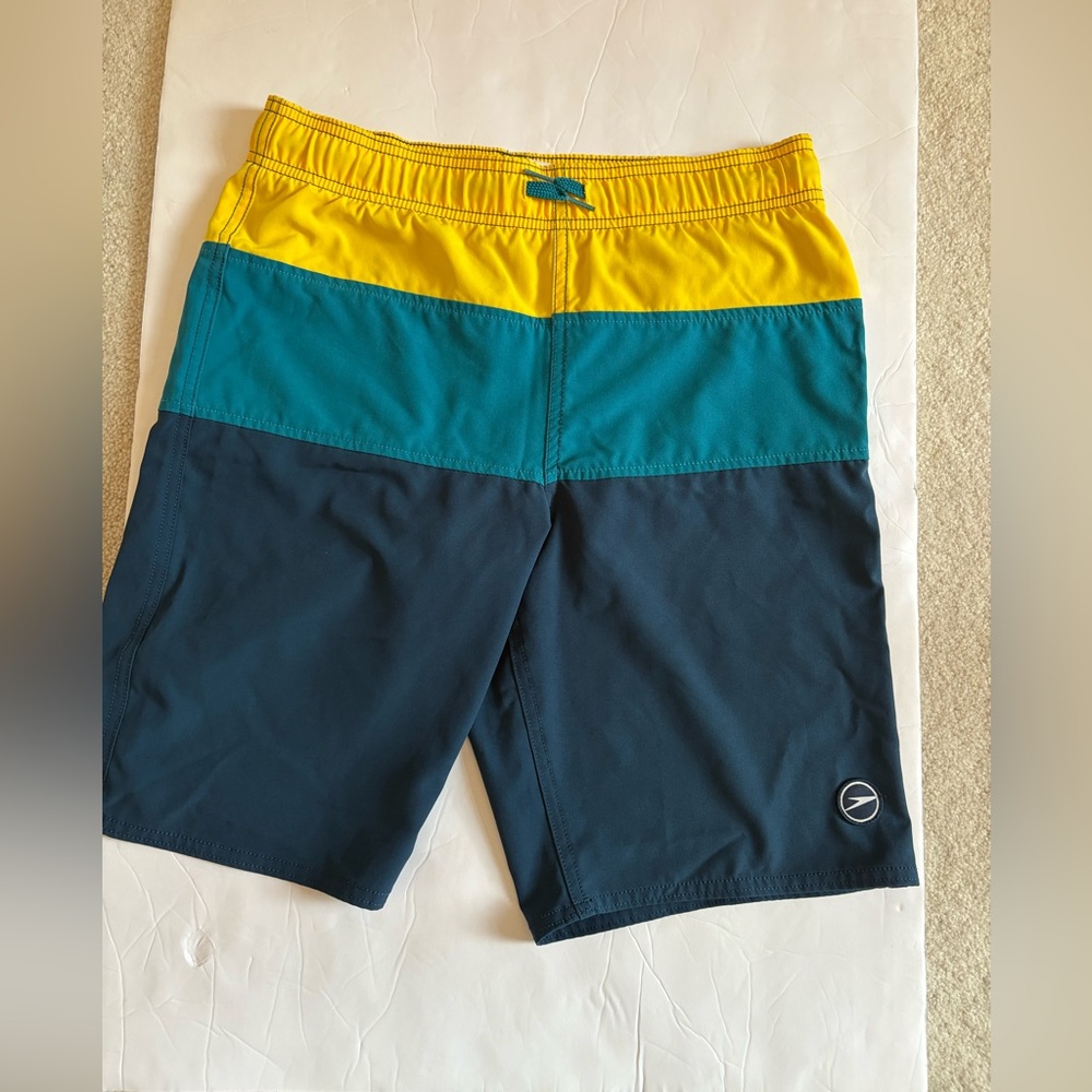 Speedo teen’s size Large 14/16 Yellow and Teal Swim Board Shorts